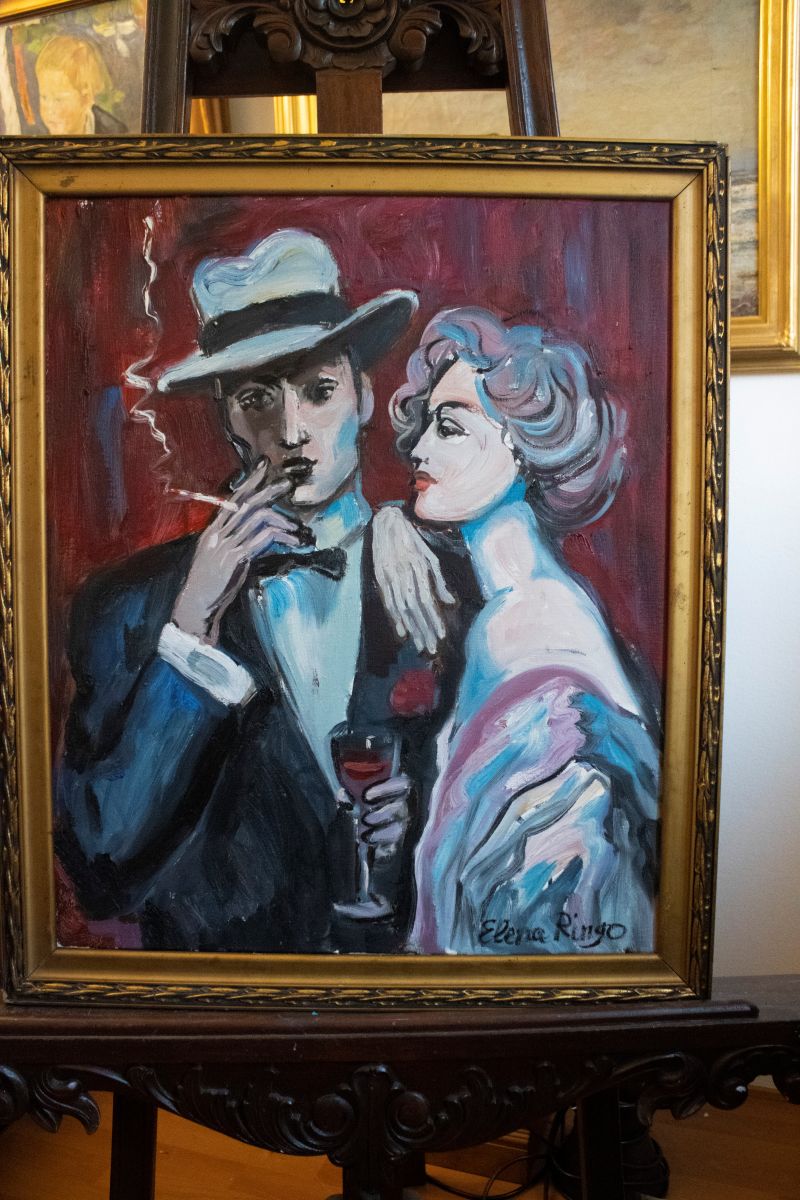"In the bar" - painting by Elena Ringo from The Curse of Modigliani